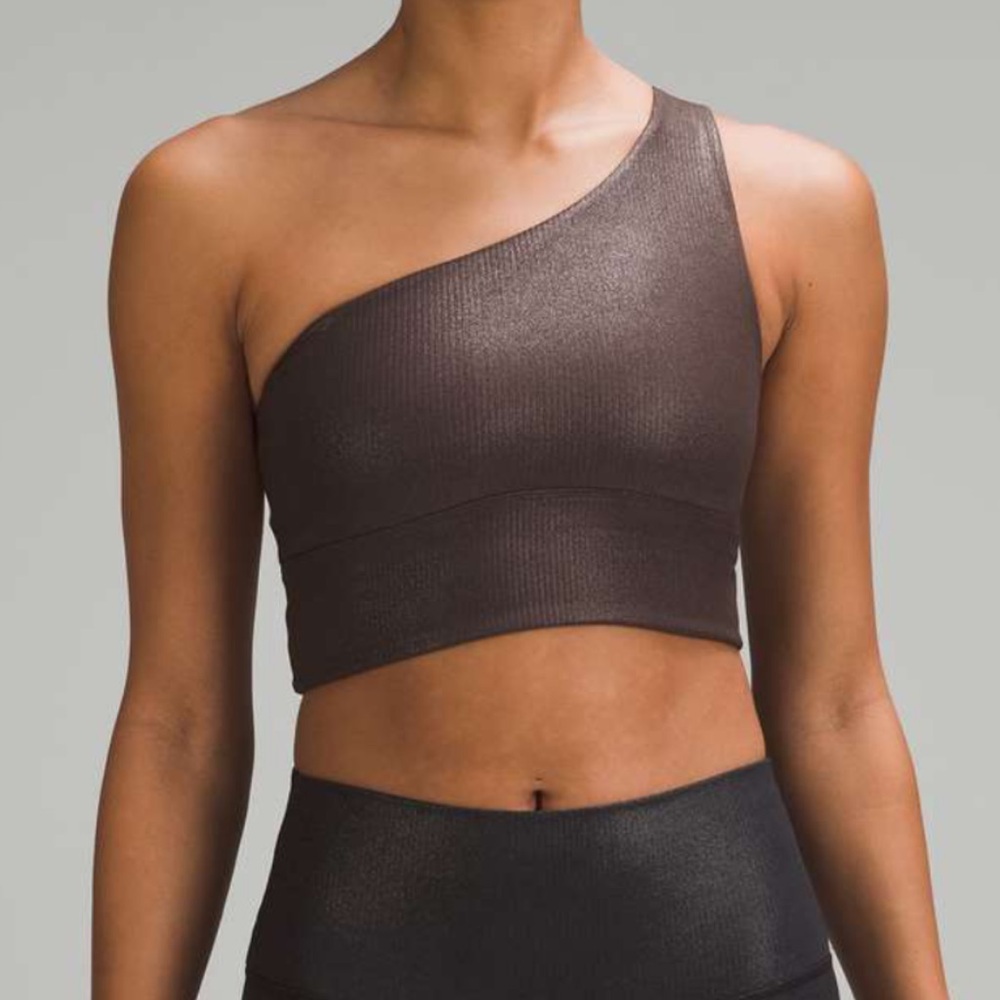 Lululemon Asymmetrical Ribbed Align Brown Crop Top - Size 12